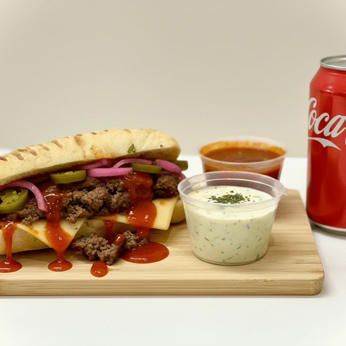 Firecracker Smashed Beef Panini Meal